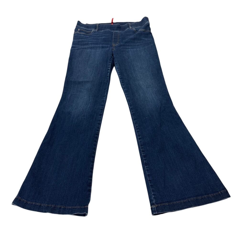 SPANX Womens Wide Leg Jeans Dark Blue Denim